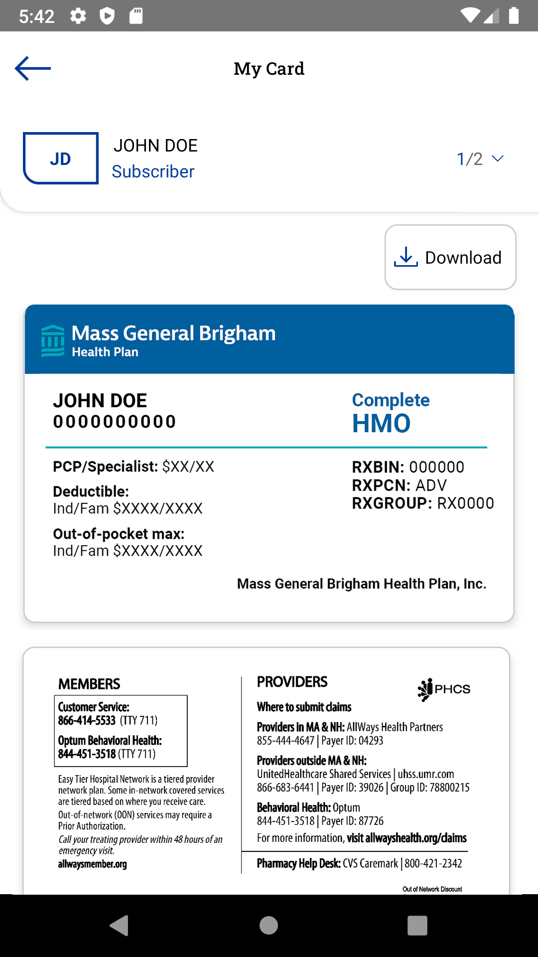 Member portal and app from Mass General Brigham Health Plan